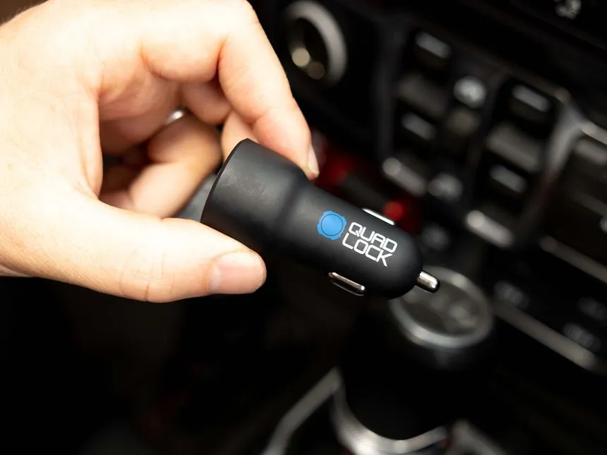 Quad Lock Dual USB 12V Car Charger