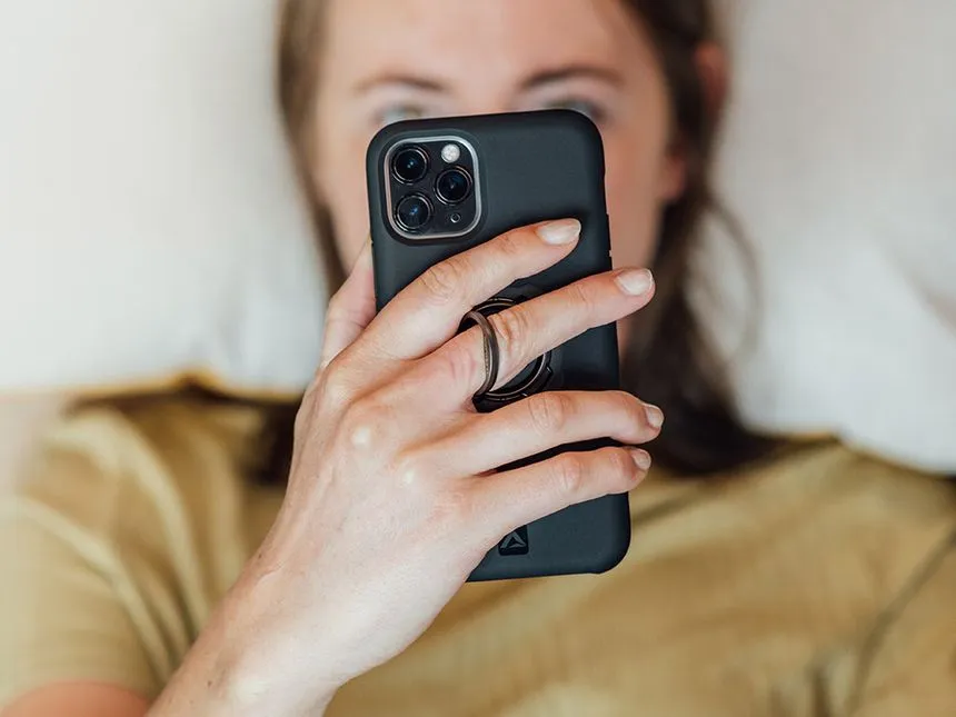 Quad Lock Phone Ring Stand, Black, One Size