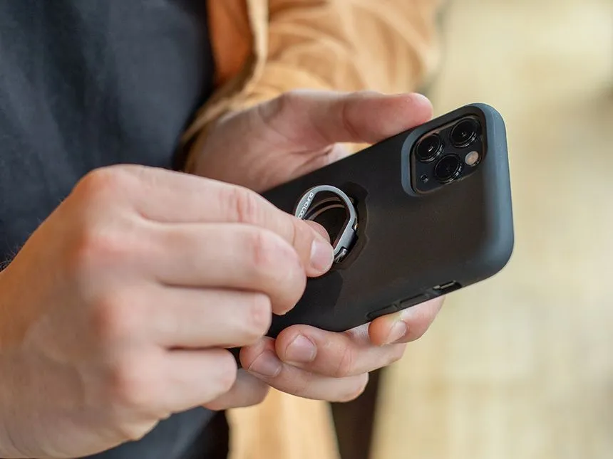 Quad Lock Phone Ring Stand, Black, One Size