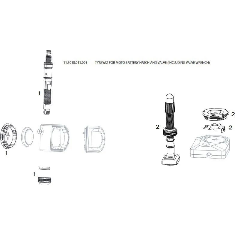 Quarq Tyrewiz Zipp 3zero Moto Batteriluke + Ventil, Black