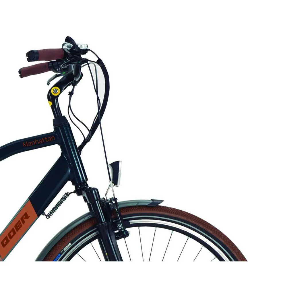 QÜer Ebike Manhattan 28´´ Elektrisk Sykkel, Black, One Size, 468Wh, Elsykkel