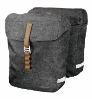 Racktime Heda Dobbelt Sideveske I Kanvas Og Skinn Grå 24,5 liter Racktime Heda Dobbelt Sideveske I Kanvas Og Skinn Grå 24,5 liter