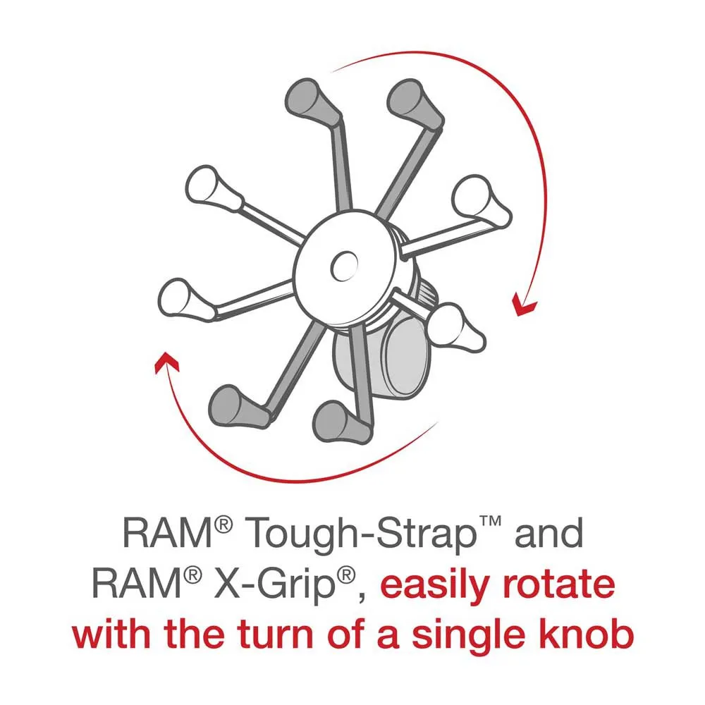 Ram Mounts Tough-strap™ X-grip® Large Styretelefonholder, Black, One Size