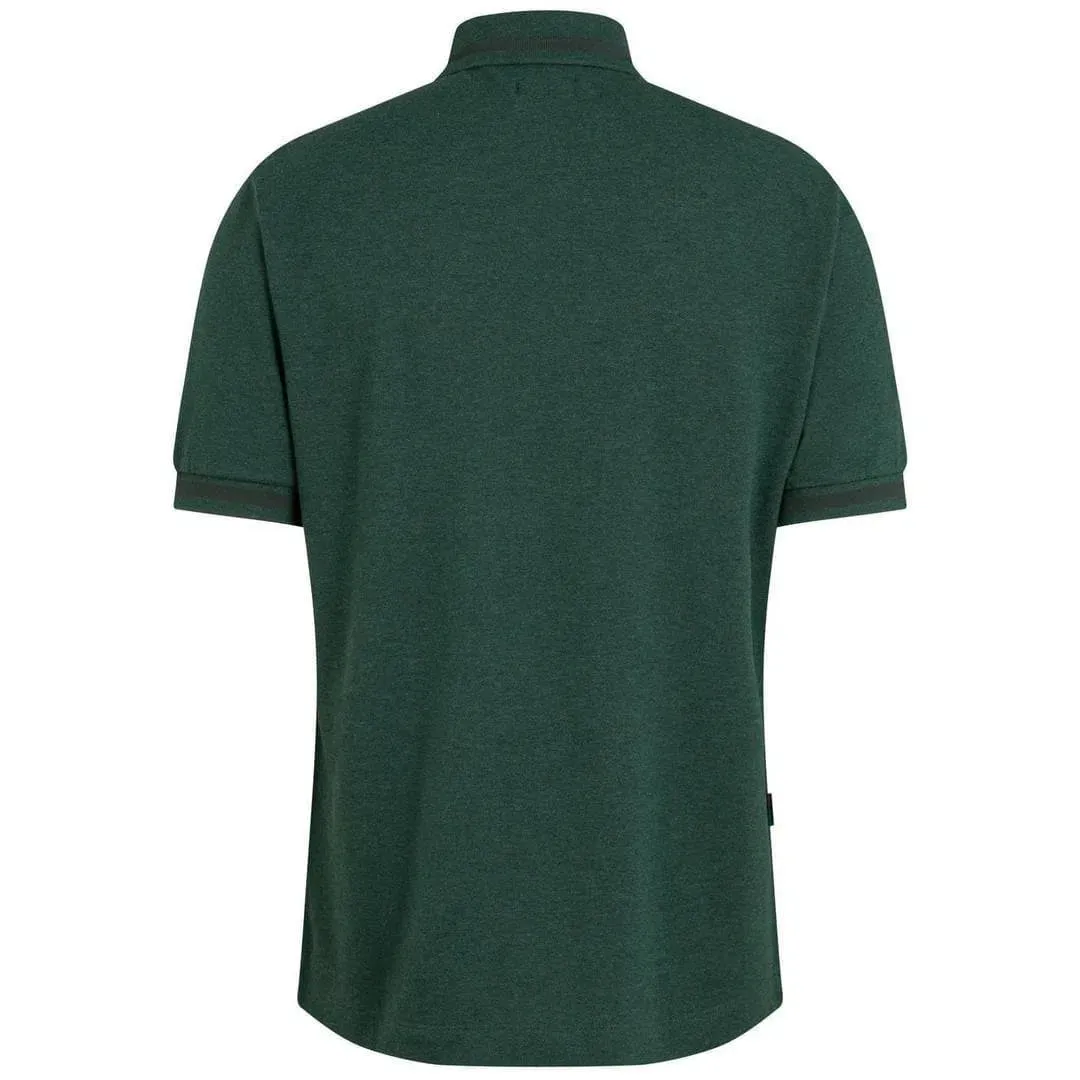 Rapha Logo Zip Polo, Dark green marl