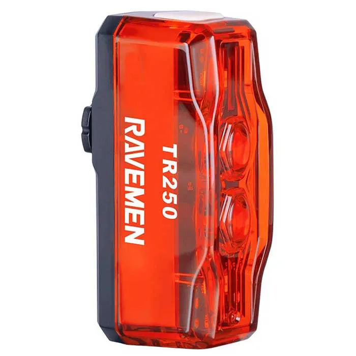 Ravemen Tr250 Baklys, Red, 250 Lysstyrker