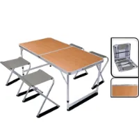 Redcliffs Foldable Camping Table With 4 S 120x60x70 Cm Stol