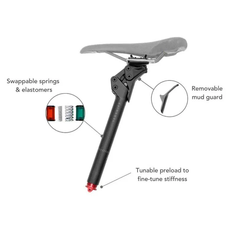Redshift Shockstop Pro Endurance Setepinne, Black, 350mm, 27.2mm