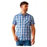 White / olympic blue check