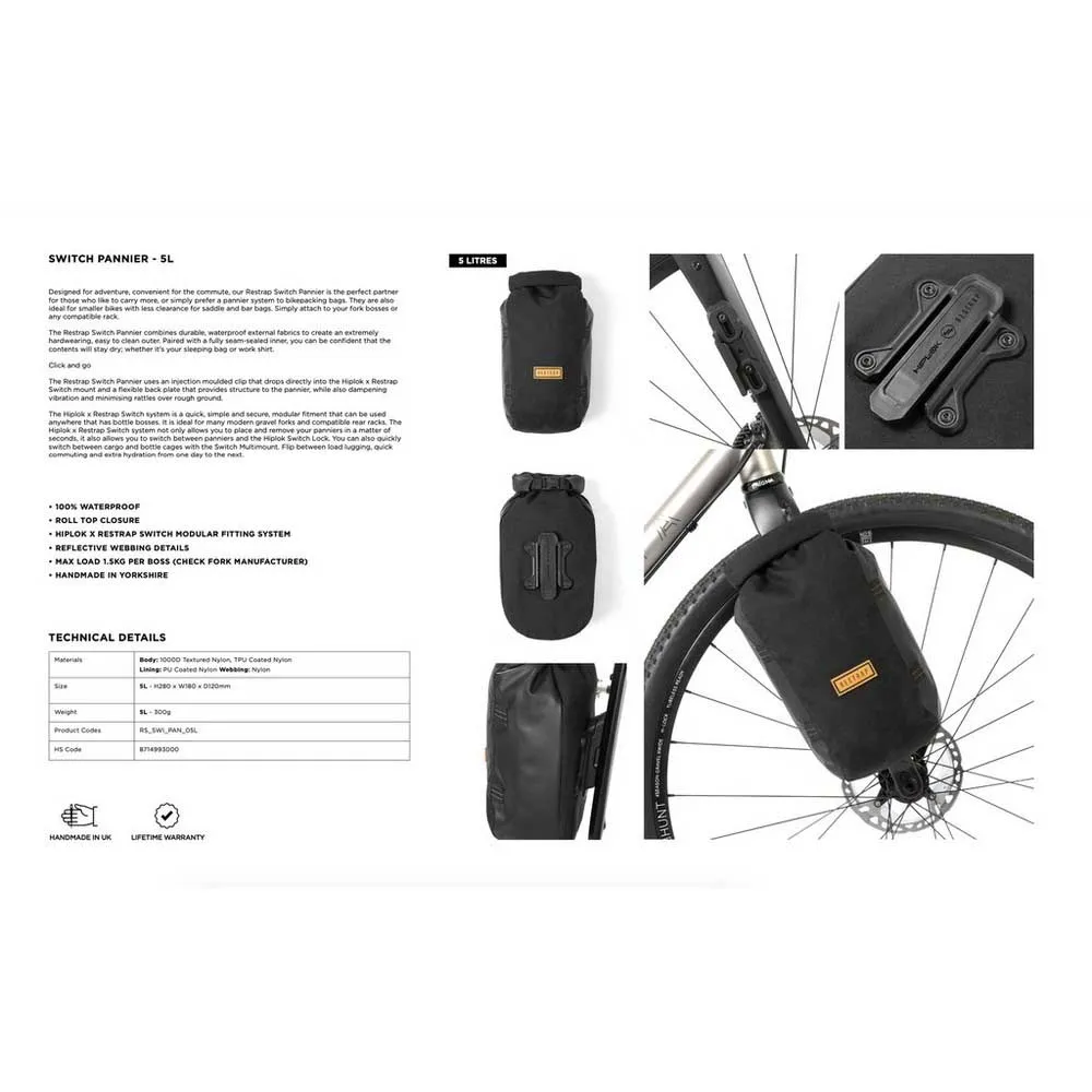 Restrap Switch Rammeveske 5l, Black, One Size