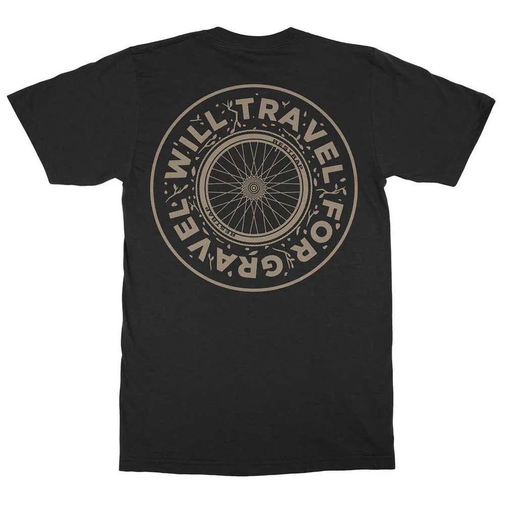Restrap Will Travel For Gravel Kortarmet T-skjorte, Black, XL