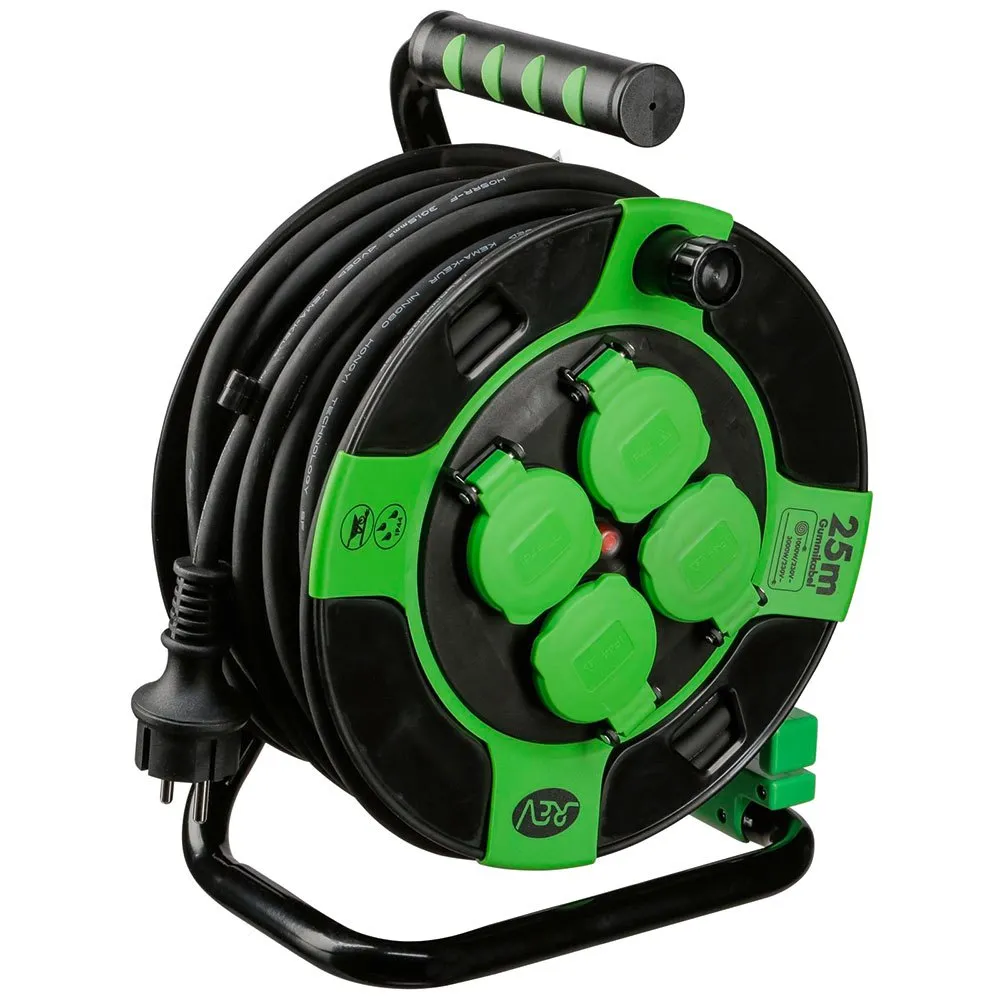 Rev Drum Resin 25 M Ip 44 4 Kabeltrommel, Black / green, One Size