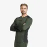 RevolutionRace North Merino Top Herre, Rosin Green/Black