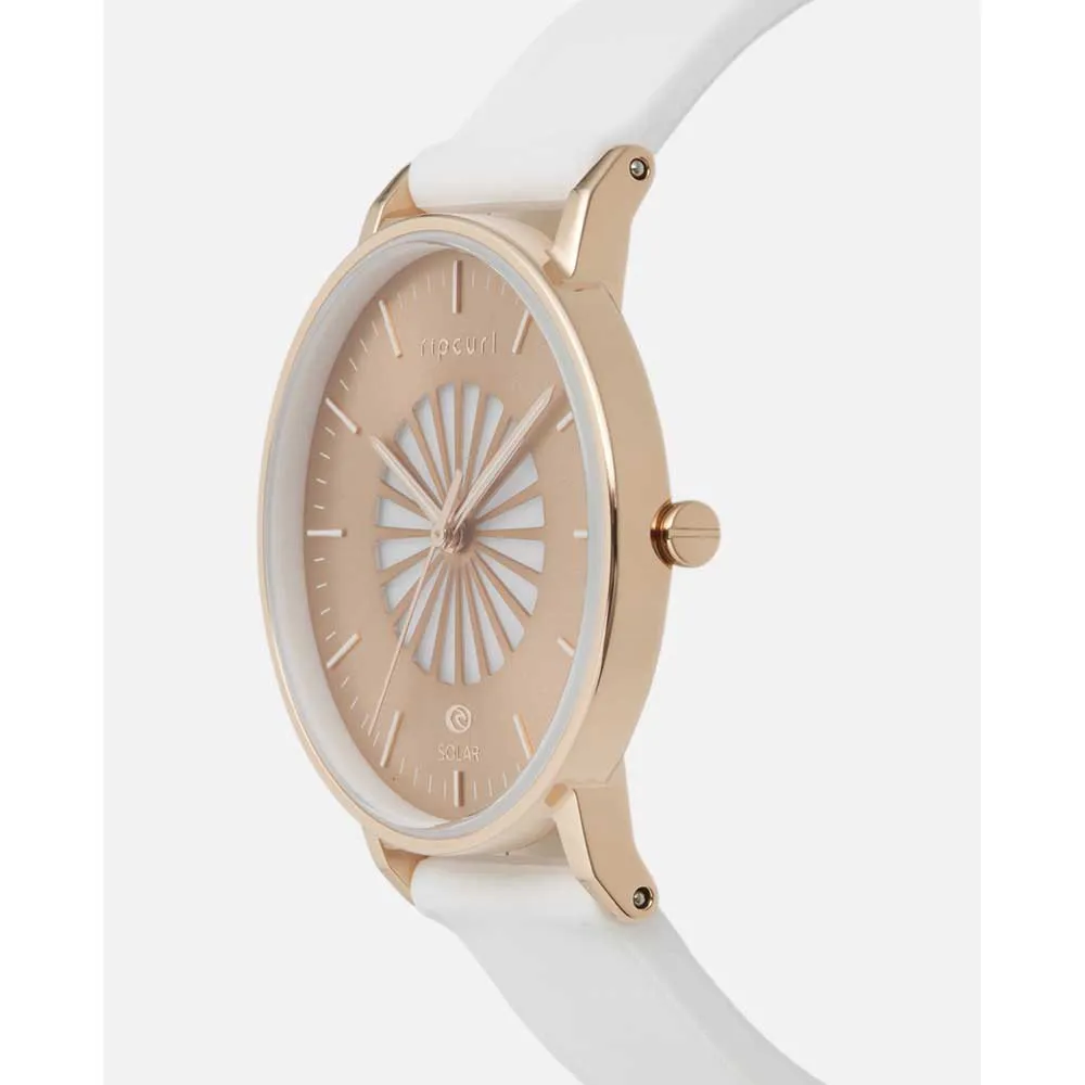 Rip Curl Latch Solar Silicone Rose Gold Klokke, White