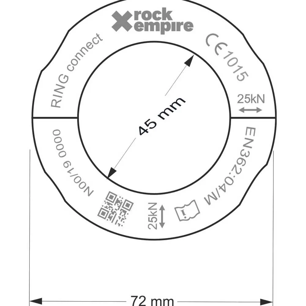 Rock Empire 25 Kn Aluminiumsring 45 Mm, One size