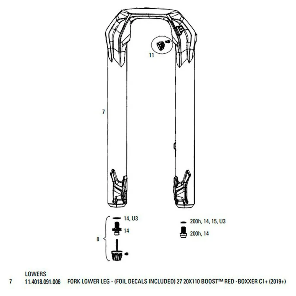Rock Shox Boxxer C1 2019+ 27´´ Boost Ultimate Flask Gaffel Senkes, Red, One Size Rock Shox Boxxer C1 2019+ 27´´ Boost Ultimate Flask Gaffel Senkes, Red, One Size