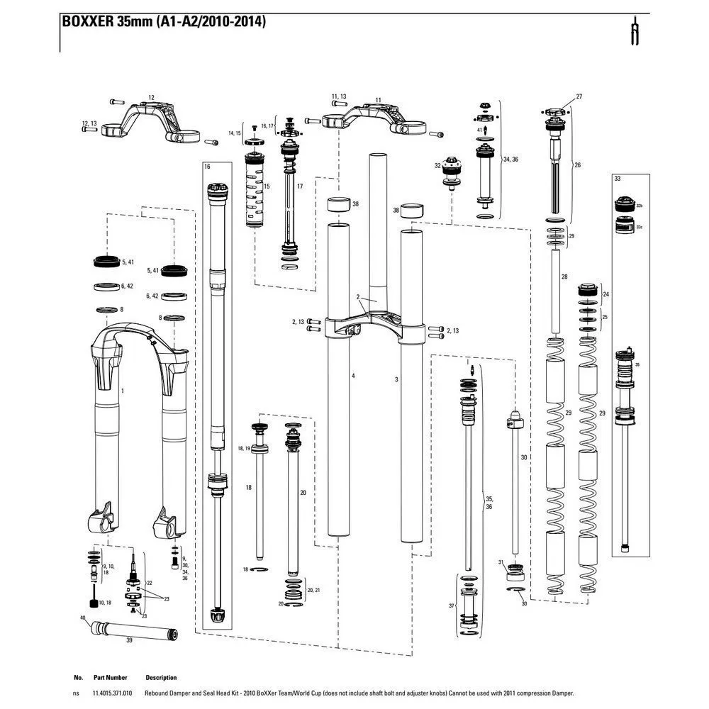 Rock Shox Boxxer Team/world Cup Sealhead Kompresjonsdemper, Black, One Size