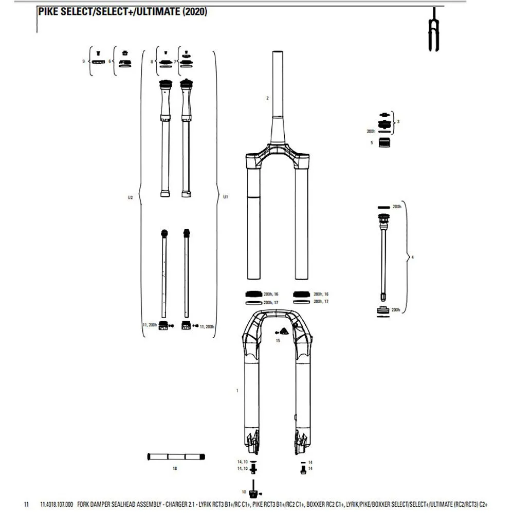 Rock Shox Charger 2.1 Lyrik/pike/boxxer Gaffel Fjærtetning, Black, One Size