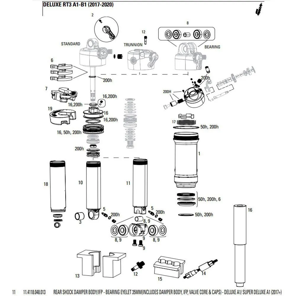 Rock Shox Deluxe/super Deluxe Corp Ifp Bearning Eyelet Sett Med Bakre Støtdemper Rock Shox Deluxe/super Deluxe Corp Ifp Bearning Eyelet Sett Med Bakre Støtdemper