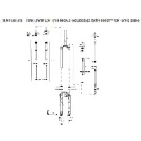 Rock Shox Lower Leg With Foil Decals Red Lyrik Flask Gaffel For Krone/styrerør/overrør-samling