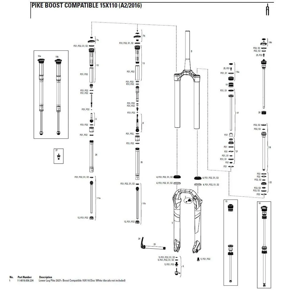 Rock Shox Pike Boost Gaffel Senkes, Black, 27.5-29"