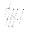 Rock Shox Pike Ultimate Flight Attendant 27/29 Gloss Black 2023+ Klistremerkesett, Matte silver foil, One Size