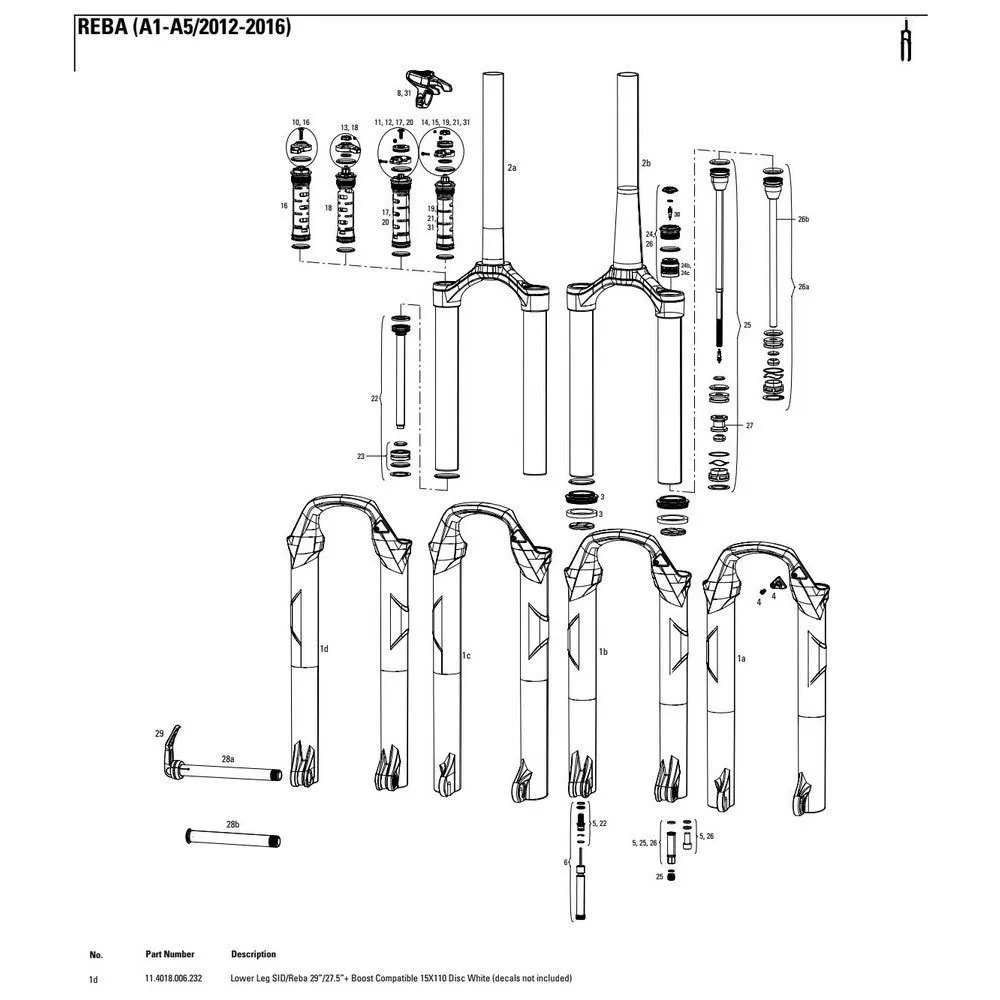 Rock Shox Recambio Sid/reba 29´´/27.5´´ Gaffel Senkes, White, One Size Rock Shox Recambio Sid/reba 29´´/27.5´´ Gaffel Senkes, White, One Size