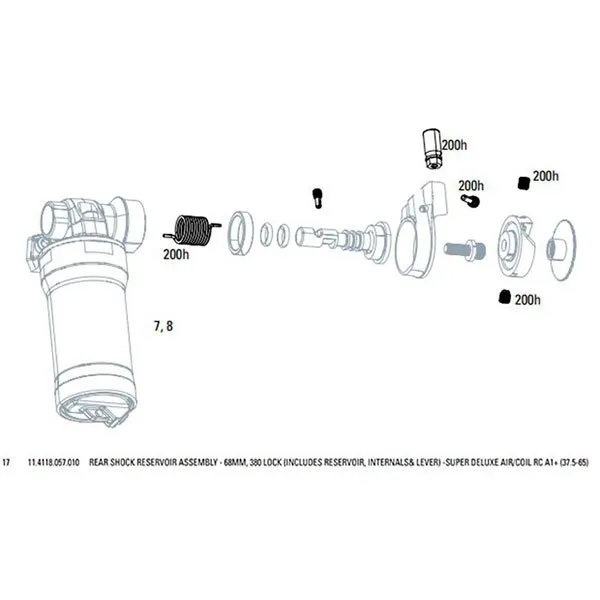 Rock Shox Super Deluxe Rc Corp Sett Med Bakre Støtdemper Rock Shox Super Deluxe Rc Corp Sett Med Bakre Støtdemper