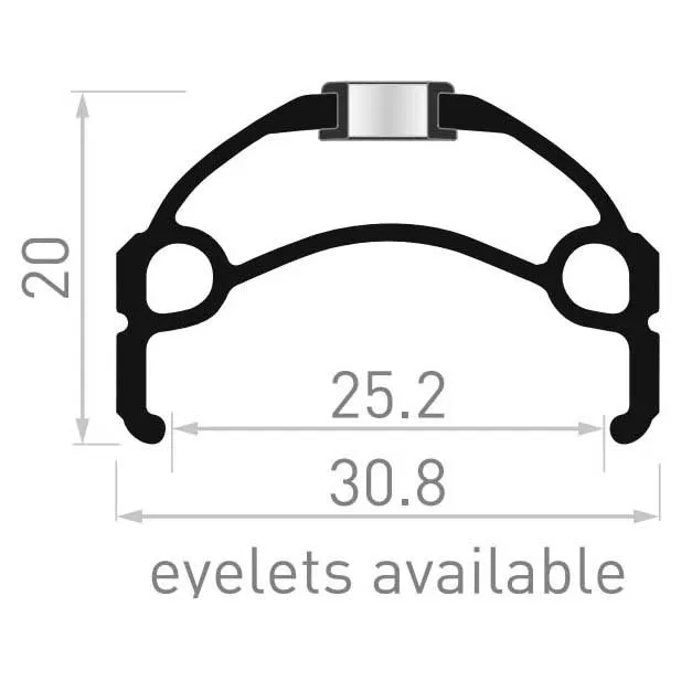 Rodi Vision 25 Felg, Black, 650C - 26" 36H Rodi Vision 25 Felg, Black, 650C - 26" 36H