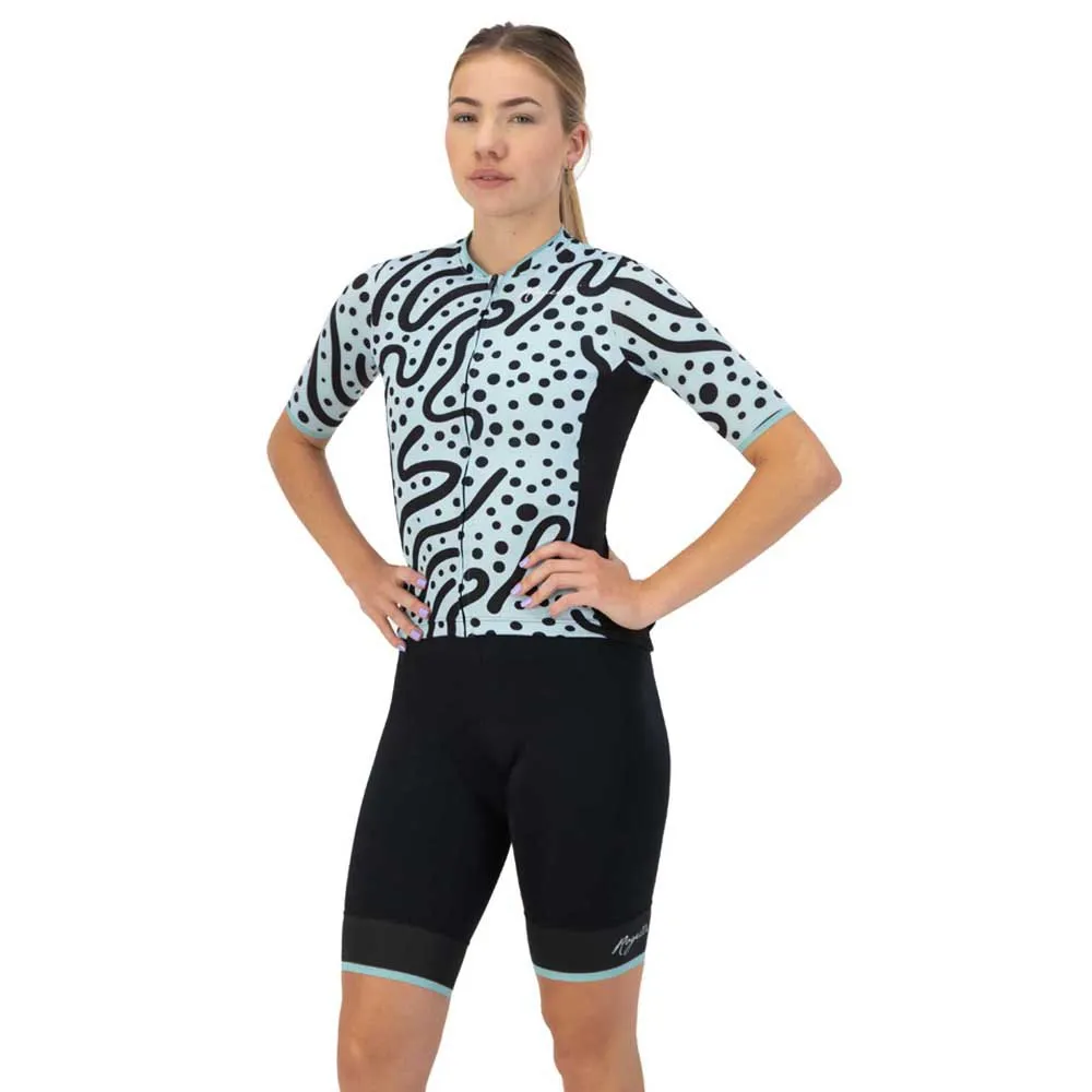Rogelli Abstract Kort Ermet Trøye, Turquoise / black, XL