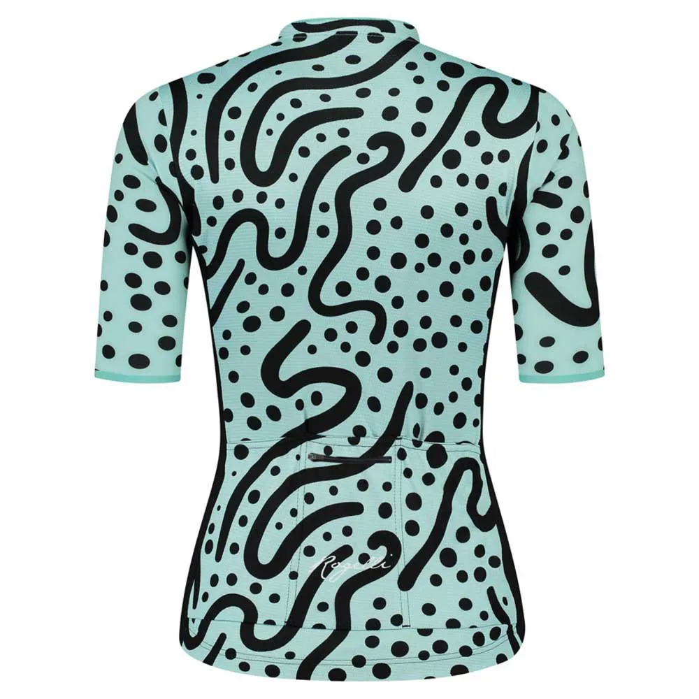 Rogelli Abstract Kort Ermet Trøye, Turquoise / black, XL