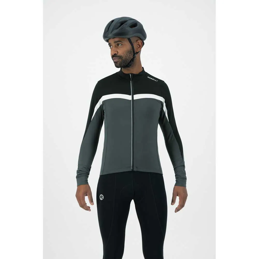 Rogelli Course Langrrmet Jersey - Sort/Hvit Rogelli Course Langrrmet Jersey - Sort/Hvit