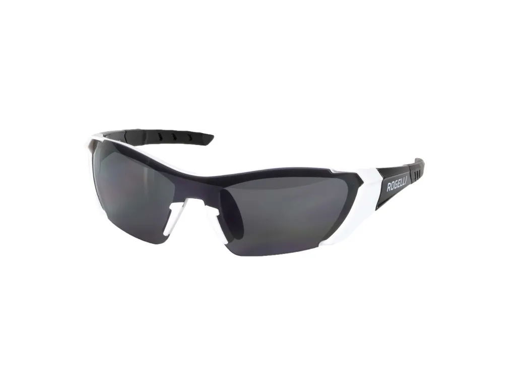 Rogelli Falcon sykkelbrille TR-90 smoke linse svart, Hvit/svart Rogelli Falcon sykkelbrille TR-90 smoke linse svart, Hvit/svart