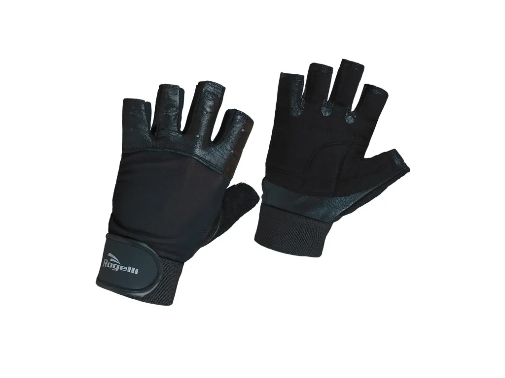 Rogelli Levadia fitness hanske med leather nett
