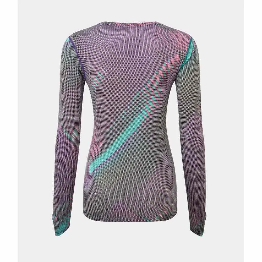 Ronhill Tech Golden Hour Langarmet T-skjorte female, Multi lightreflection