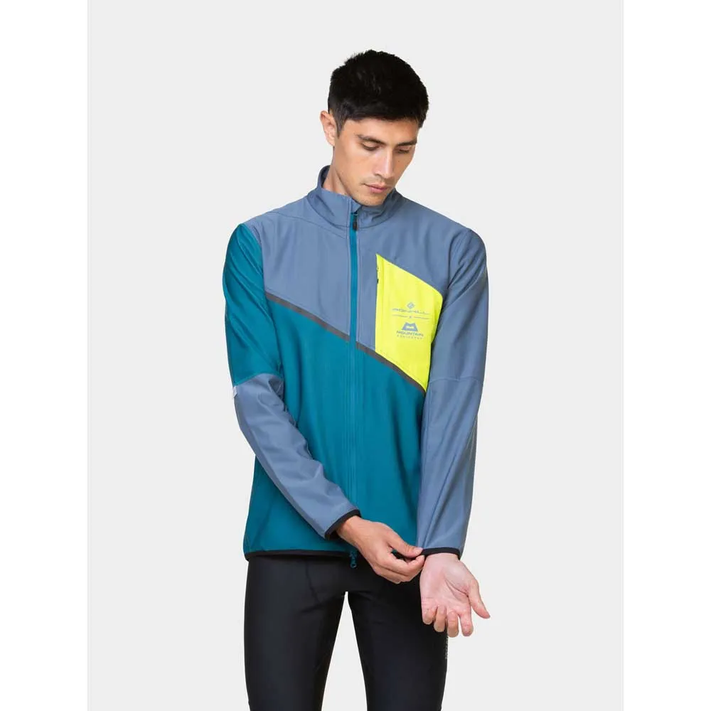 Ronhill Tech Gore-tex Windstopper Jakke male, Deep teal / lake / acid Ronhill Tech Gore-tex Windstopper Jakke male, Deep teal / lake / acid