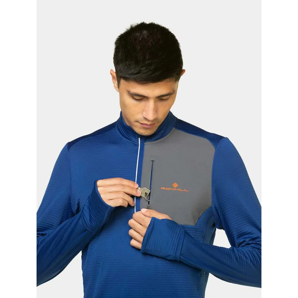 Ronhill Tech Winter Halv Glidelås Langarmet T-skjorte male