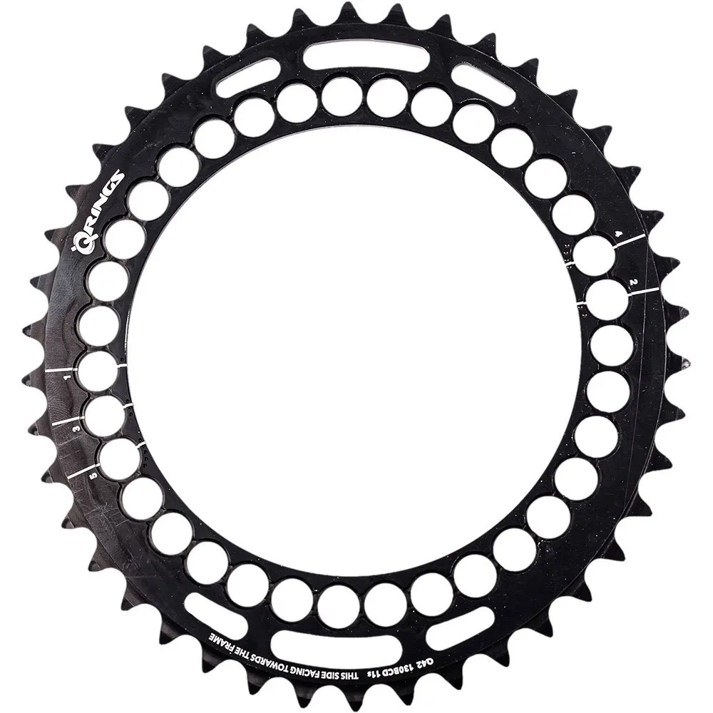 Rotor Q Rings 130 Bcd Outer Aero Kjettingring, Black, 53t