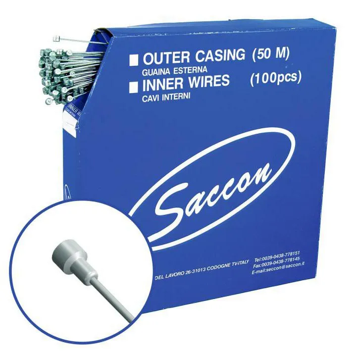 Saccon Road Bremsekabel 100 Enheter, Silver, 1.5 x 1800mm