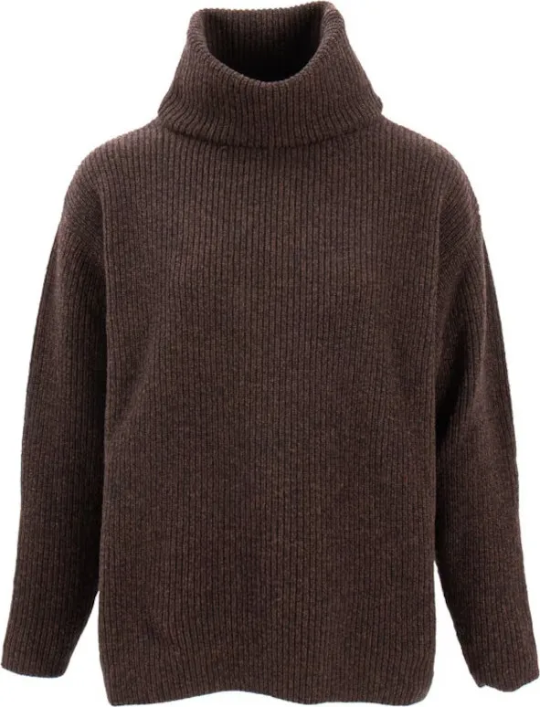 Sätila Women's Sandby Polo Sweater, Brown melange Sätila Women's Sandby Polo Sweater, Brown melange