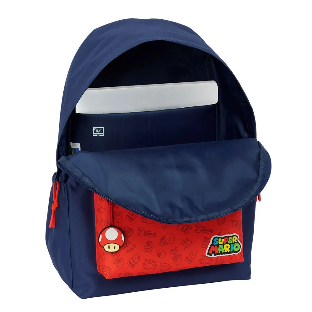 Safta 612508775 14.1´´ Super Mario Trick 17.30l 22x39x10 Cm Ryggsekk, Multicolor