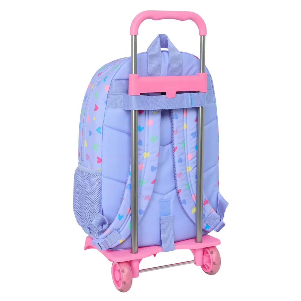 Safta Benetton Lila Ryggsekk Med Hjul, Multicolor