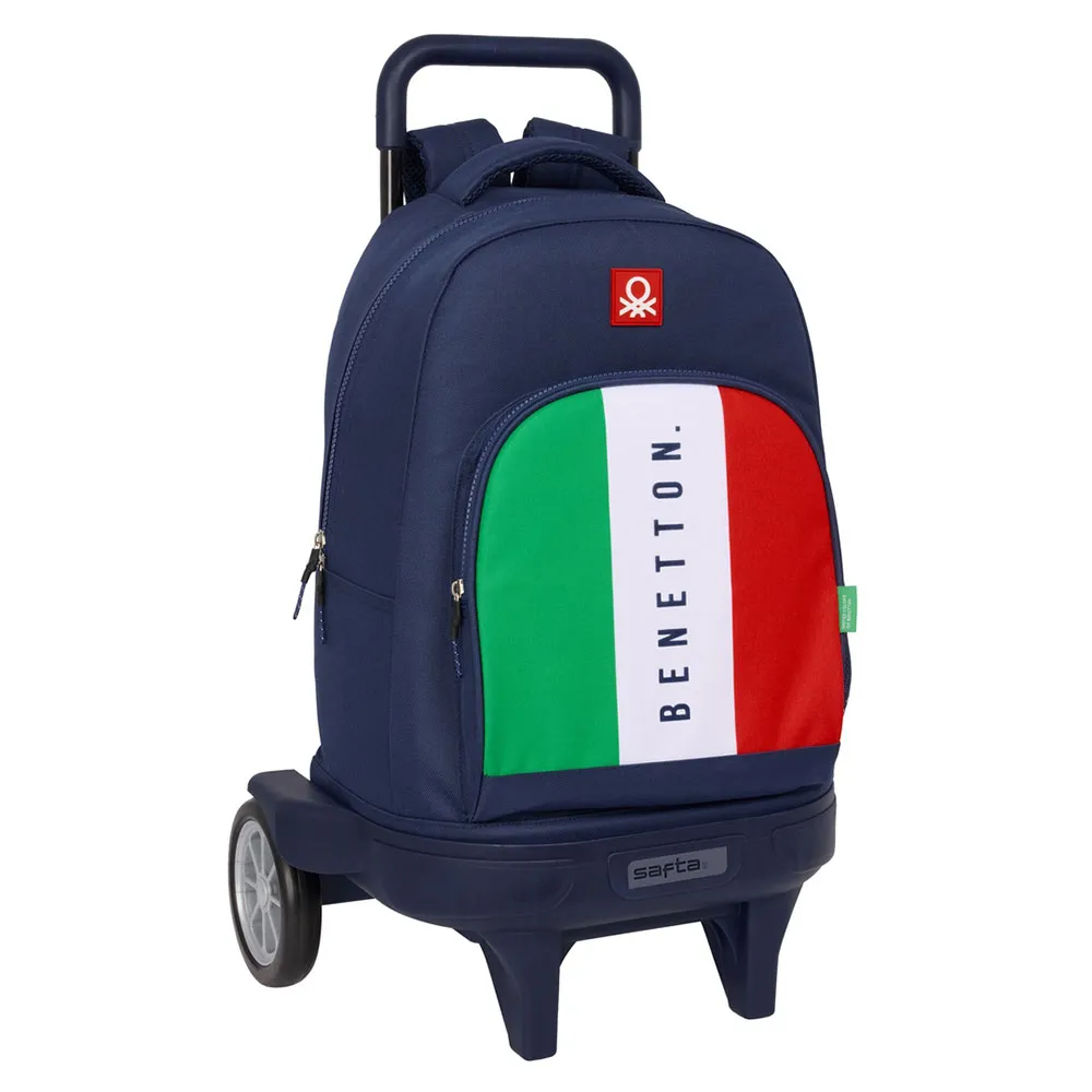 Safta Compact Evolutive Benetton Flag Ryggsekk Med Hjul, Multicolor