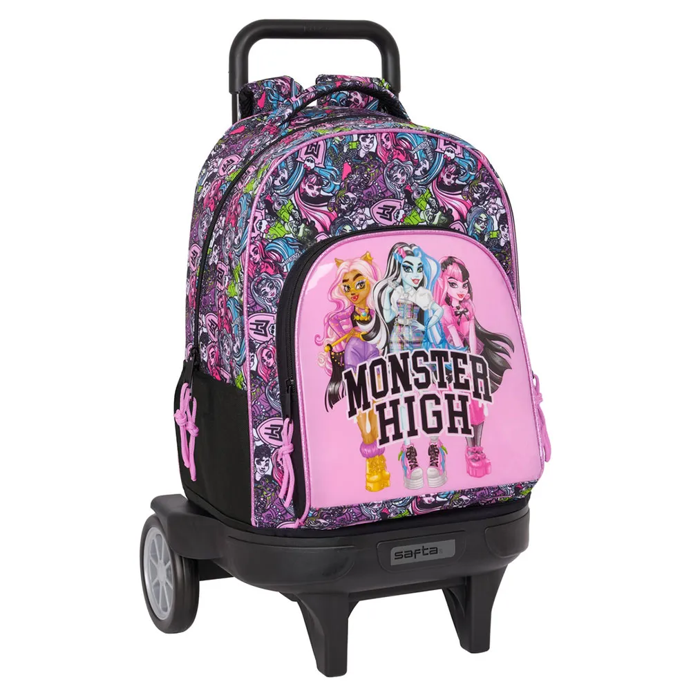 Safta Compact Evolutive Monster High Drama Ryggsekk Med Hjul, Multicolor