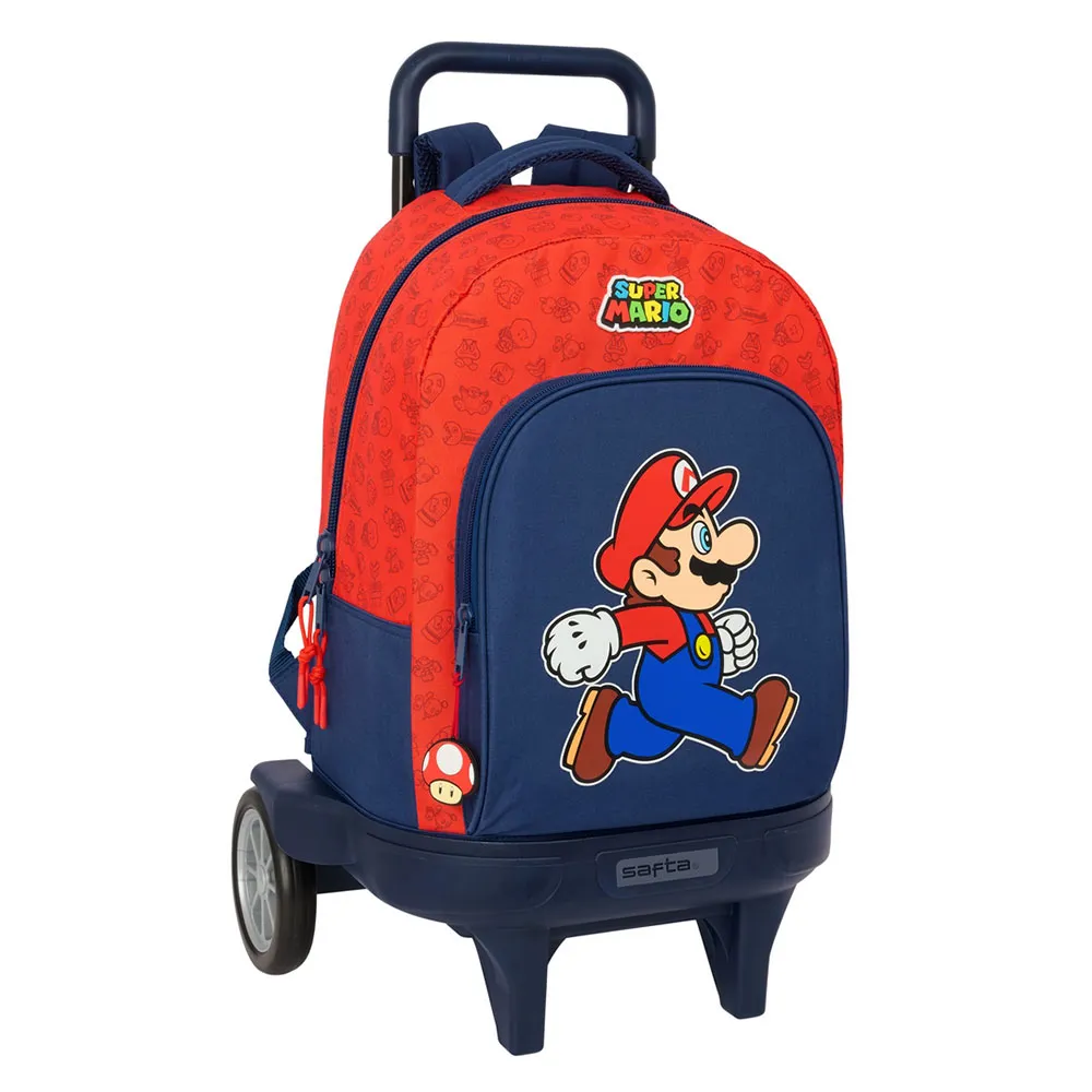 Safta Compact Evolutive Super Mario Trick Ryggsekk Med Hjul, Multicolor