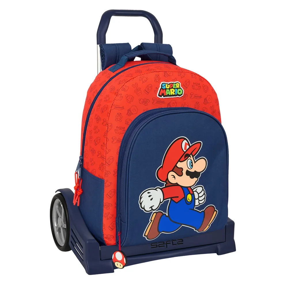 Safta Evolution Trolley Super Mario Trick Ryggsekk Med Hjul, Multicolor