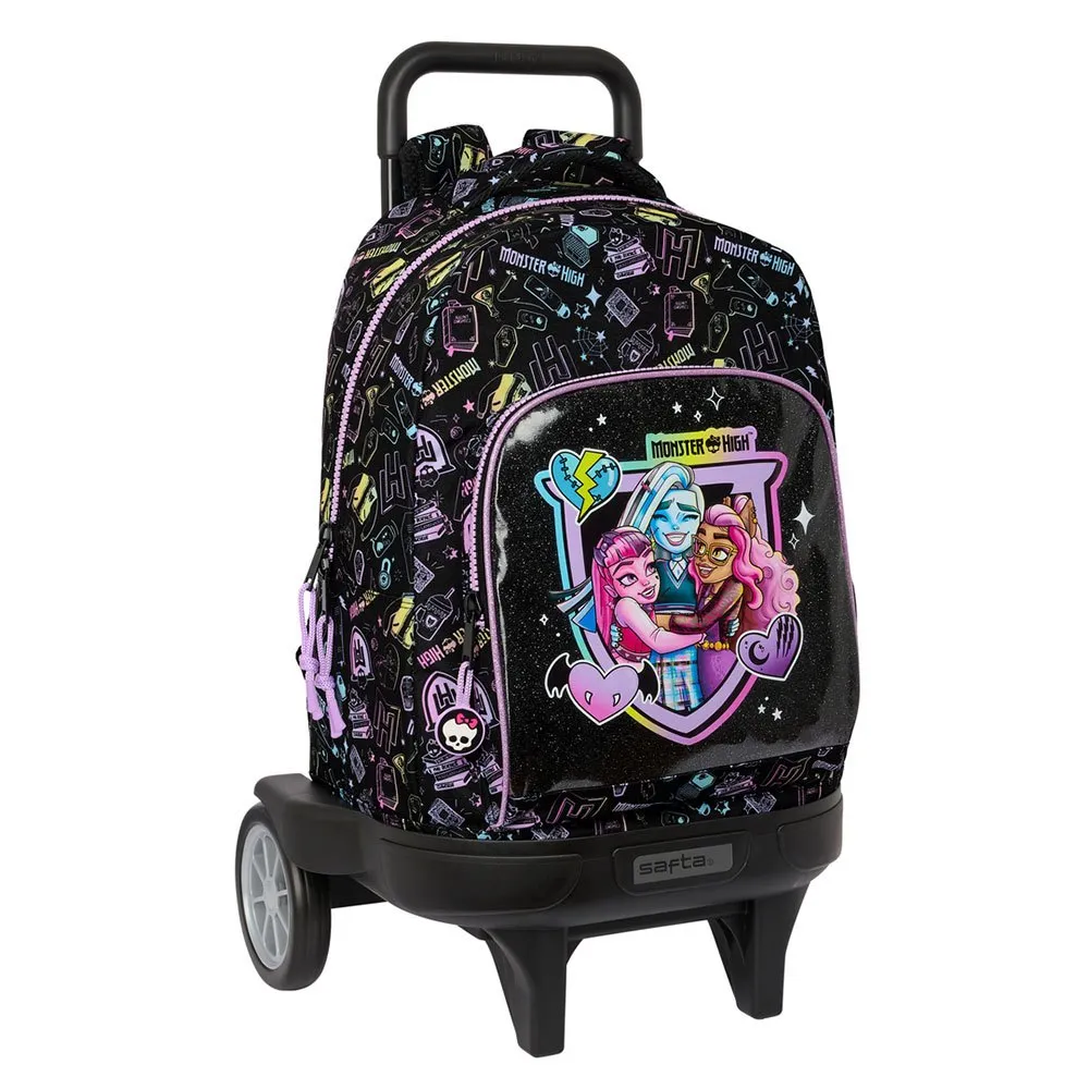Safta Kompakt Monster High-skolesekk Med Hjul Og Evolusjonerende Hjul, Multicolor
