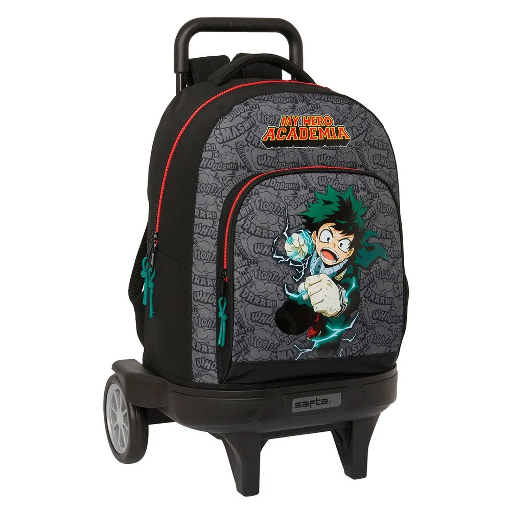 Safta Kompakt My Hero Academia-ryggsekk Med Tralle Og Evolusjonære Hjul, Multicolor