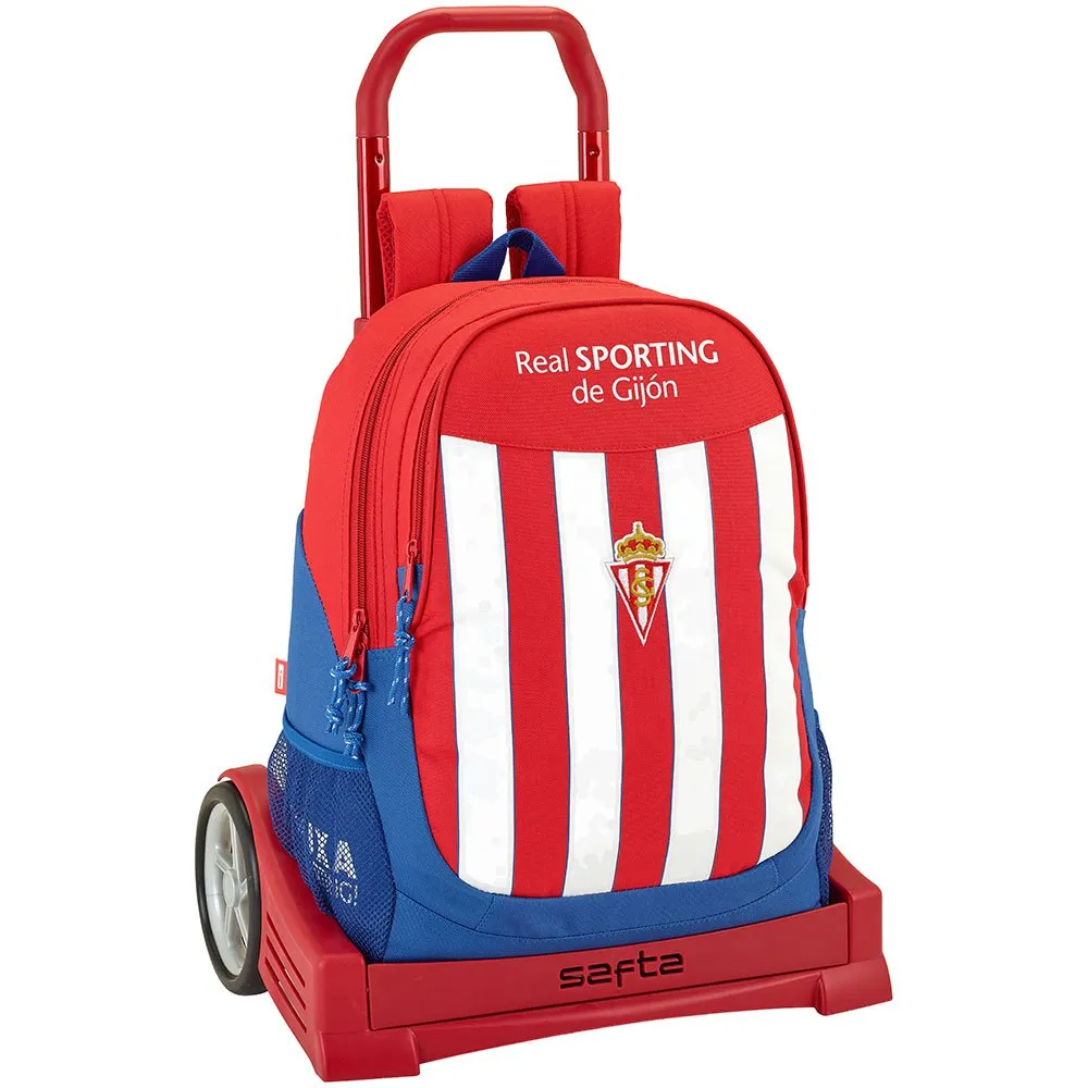 Safta Real Sporting De Gijon Evolution Ryggsekk Med Hjul, Red / white Safta Real Sporting De Gijon Evolution Ryggsekk Med Hjul, Red / white