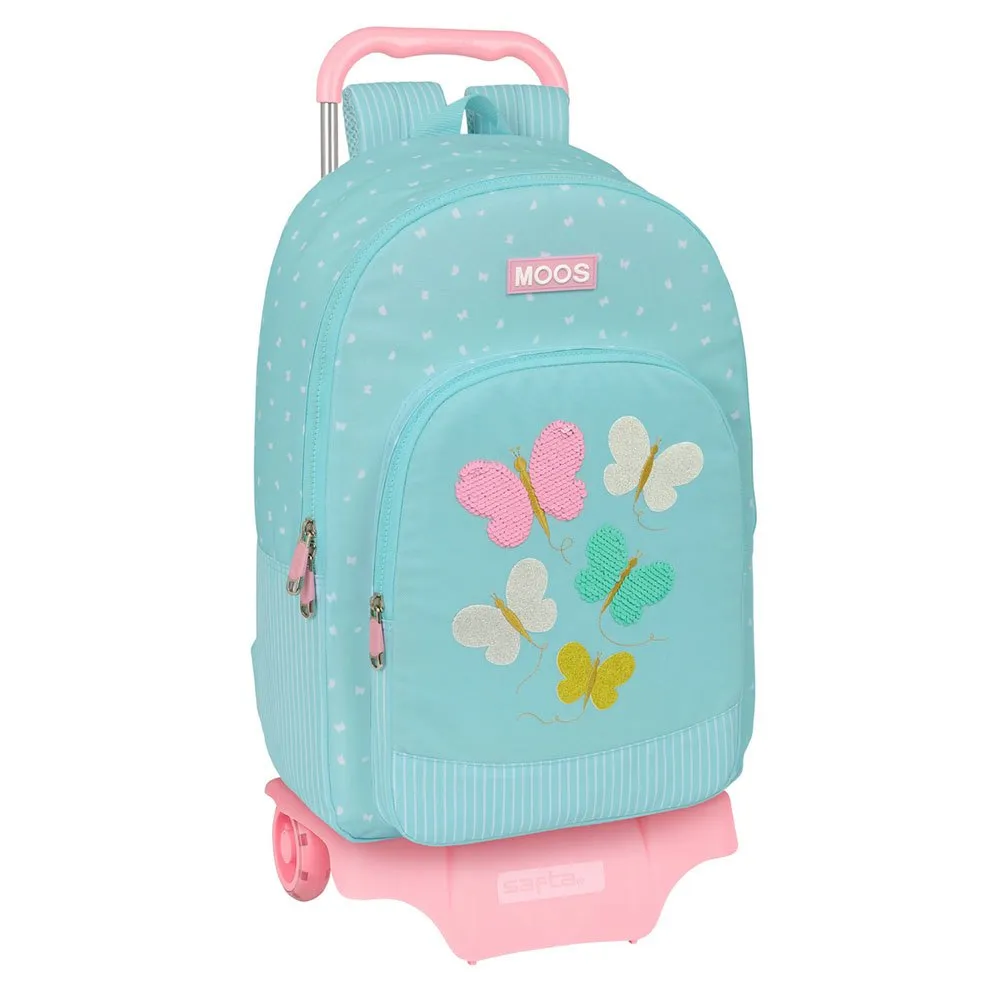 Safta Recycled+moos Butterflies Ryggsekk Med Hjul, Multicolor Safta Recycled+moos Butterflies Ryggsekk Med Hjul, Multicolor