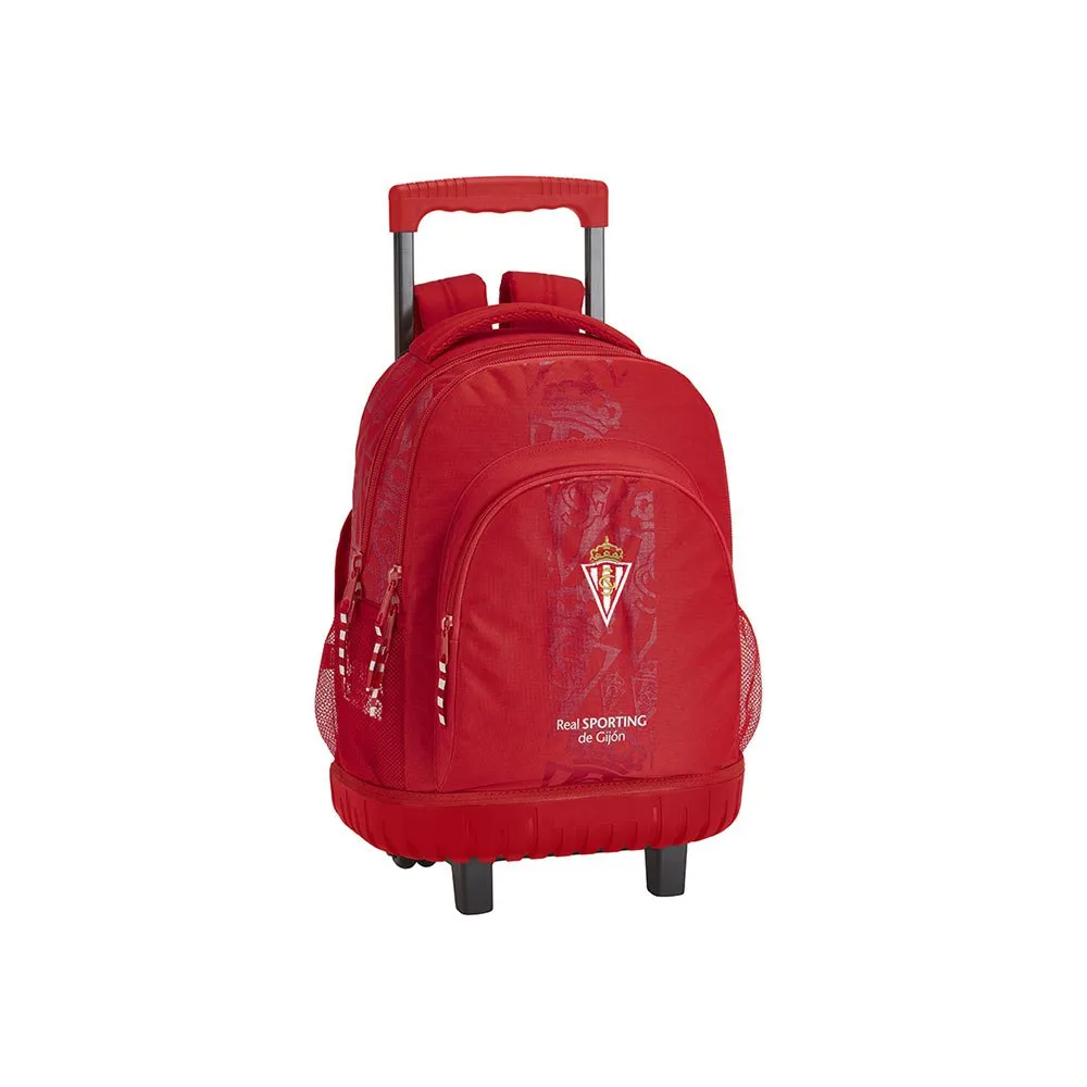 Safta Sporting Gijon Corporate Compact Ryggsekk Med Hjul 44l, Red